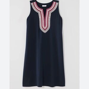 J. Jill Embroidered Split Neck Dress